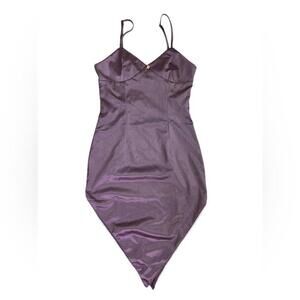 ASOS l ZYA Y2K Lavender Lilac Satin Asymmetrical Dress Size 8
